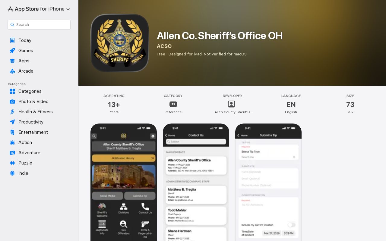 Allen County Sheriff official public safety record app
